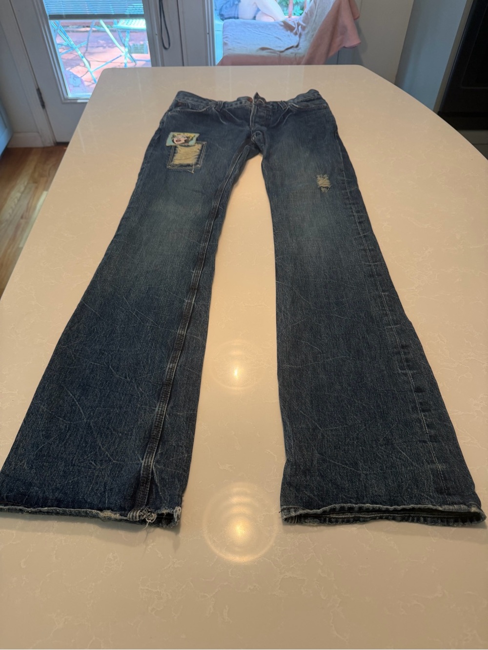 Levi's Blue Denim Warhol Factory/Marilyn Monroe boot cut denim.